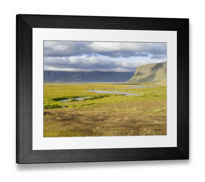 Framed Print : Landscape near Hnjotur at Fjord Patreksfjordur The remote Westfjords in northwest Iceland Framed Print : Landscape near Hnjotur at Fjord Patreksfjordur The remote Westfjords in northwest Iceland