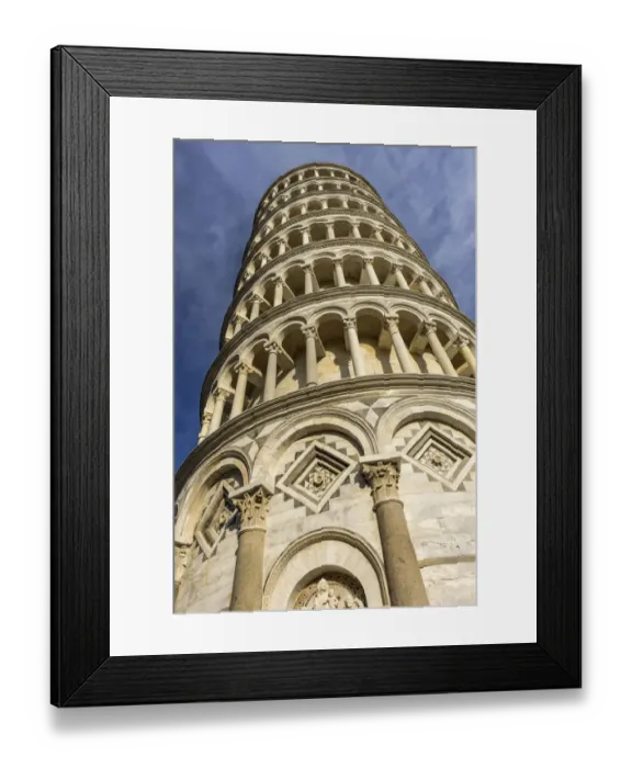 Framed Print : Low-angle view of Leaning Tower of Pisa, Tuscany, Italy. Completed in 1100 s Framed Print : Low-angle view of Leaning Tower of Pisa, Tuscany, Italy. Completed in 1100 s