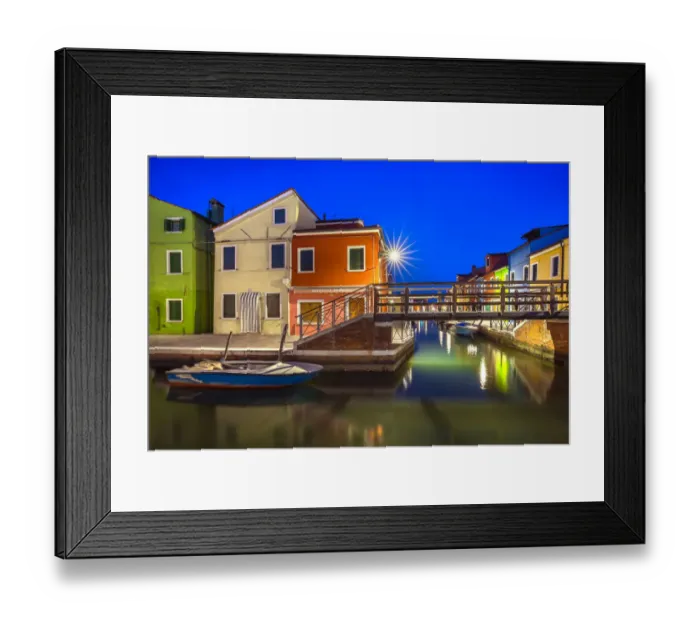 Framed Print : Europe, Italy, Burano. Sunset on canal. Credit as: Jim Nilsen  /  Jaynes Gallery  /  DanitaDelimont