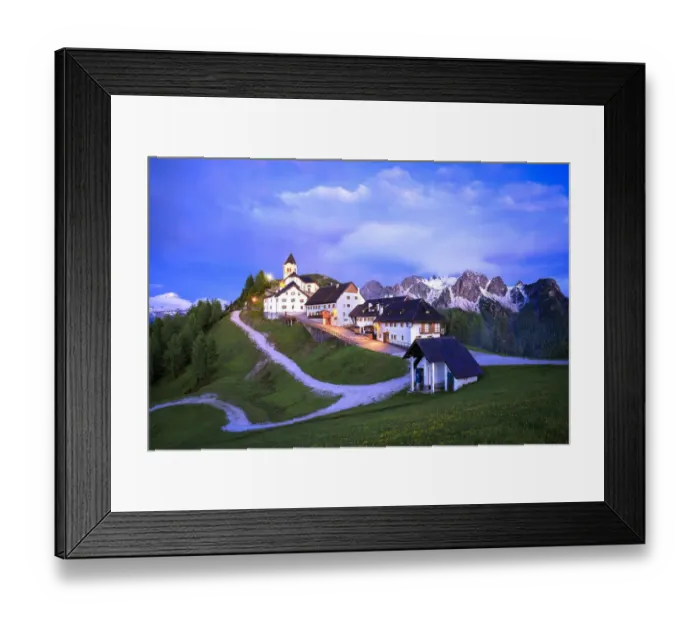 Framed Print : Europe, Italy, Monte Lussari. Sunset on ski resort Framed Print : Europe, Italy, Monte Lussari. Sunset on ski resort
