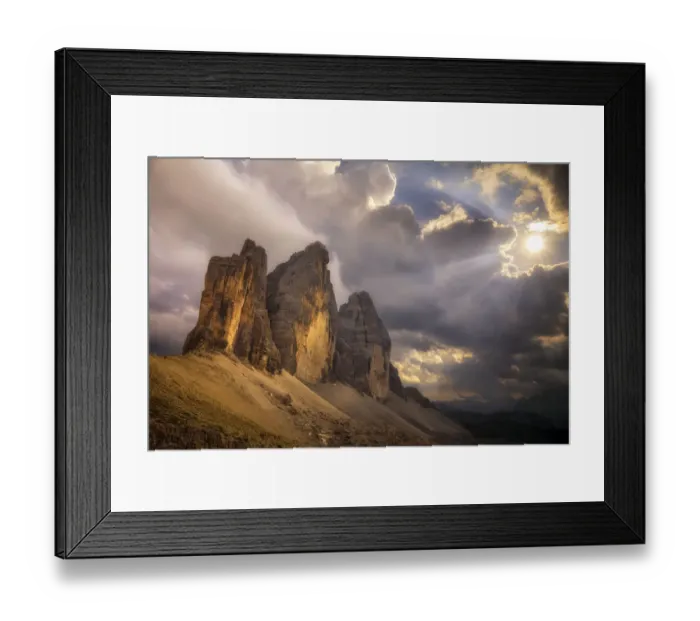Framed Print : Europe, Italy, Dolomites. Tre Cime di Lavaredo peaks at sunset Framed Print : Europe, Italy, Dolomites. Tre Cime di Lavaredo peaks at sunset