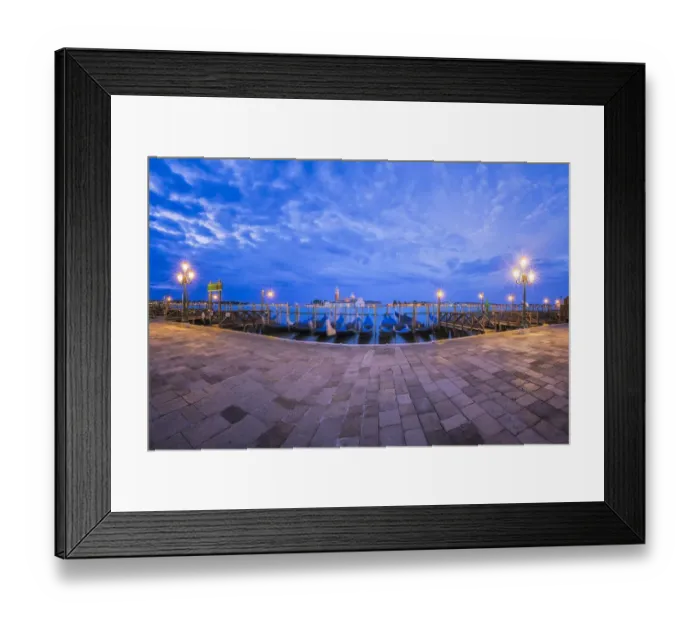 Framed Print : Europe, Italy, Venice. San Marco Square and gondolas at sunrise