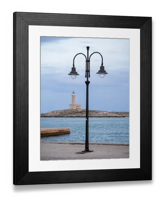 Framed Print : Vieste Lighthouse, also Isola Santa Eufemia is an active lighthouse on the islet of Santa Eufemia