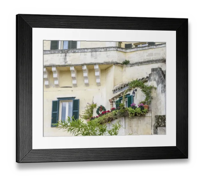 Framed Print : Italy, Basilicata, Matera. Plants adorn the outside walls of the Sassi houses Framed Print : Italy, Basilicata, Matera. Plants adorn the outside walls of the Sassi houses