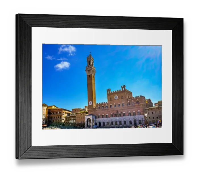 Framed Print : Mangia Tower Piazza del Campo, Tuscany, Siena, Italy Framed Print : Mangia Tower Piazza del Campo, Tuscany, Siena, Italy