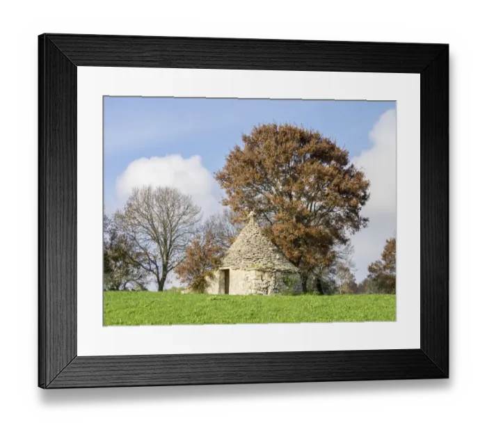 Framed Print : Italy, Alberobello. A typical trulli house with its conical shaped roofs