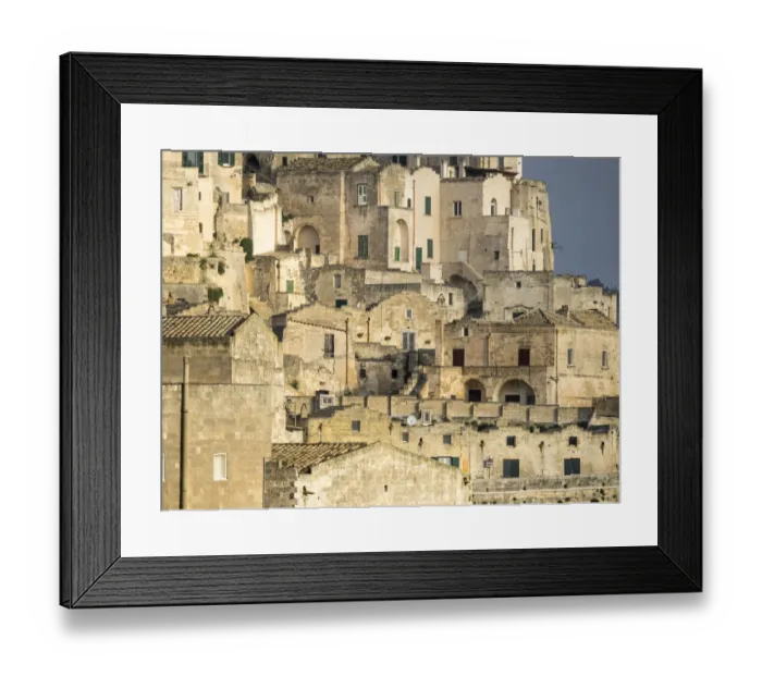 Framed Print : Italy, Basilicata, Matera. The cave dwelling town of Matera with its Sassi houses