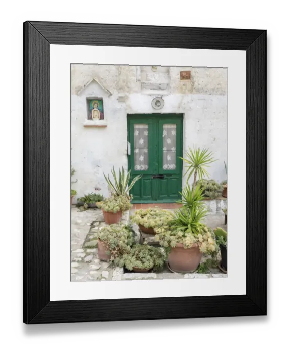 Framed Print : Italy, Basilicata, Matera. Plants adorn the outside walls of the Sassi houses Framed Print : Italy, Basilicata, Matera. Plants adorn the outside walls of the Sassi houses