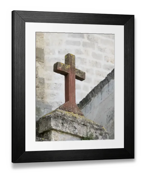 Framed Print : Italy, Basilicata, Matera. A red stone cross in the old town of Matera Framed Print : Italy, Basilicata, Matera. A red stone cross in the old town of Matera