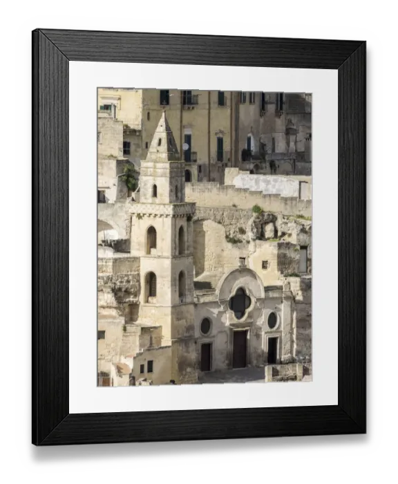 Framed Print : Italy, Basilicata, Matera. Church of San Pietro Barisano, and the largest of those