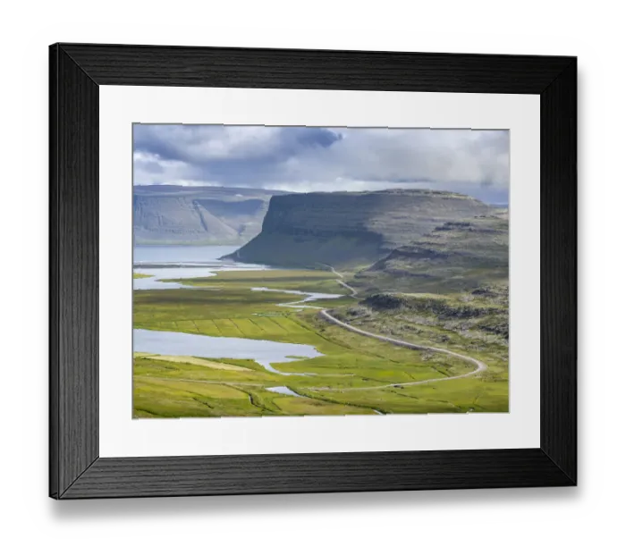 Framed Print : Landscape near Hnjotur at Patreksfjordur Fjord Framed Print : Landscape near Hnjotur at Patreksfjordur Fjord