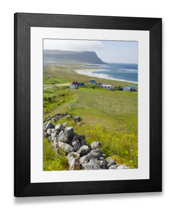 Framed Print : Settlement and beach at Hvallatur. The remote Westfjords (Vestfirdir) in northwest Iceland Framed Print : Settlement and beach at Hvallatur. The remote Westfjords (Vestfirdir) in northwest Iceland