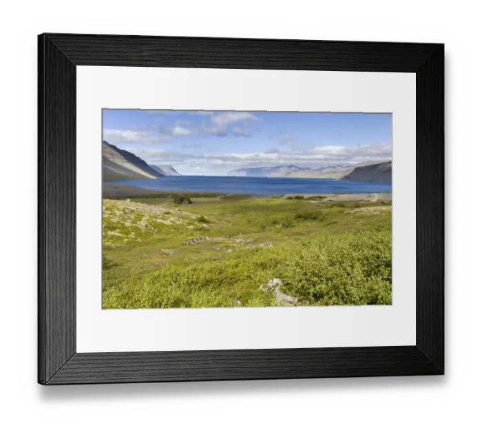 Framed Print : Landscape near Arnarfjordur fjord. The remote Westfjords (Vestfirdir) in northwest Iceland
