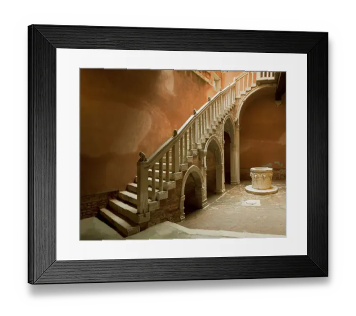 Framed Print : Italy, Venice. Courtyard and stairwell of Casa Goldoni Framed Print : Italy, Venice. Courtyard and stairwell of Casa Goldoni