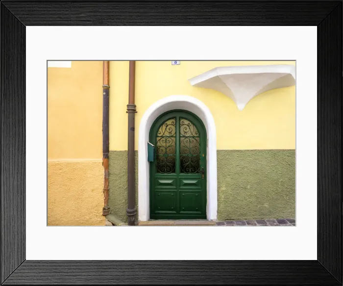Framed Print : Italy, Bressanone. Colorful house exterior Framed Print : Italy, Bressanone. Colorful house exterior