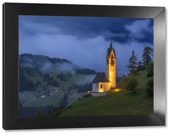 Italy, Dolomites, Val di Funes. Chapel of St