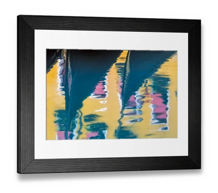 Framed Print : Italy, Venice. Gondolas and building reflect in canal Framed Print : Italy, Venice. Gondolas and building reflect in canal