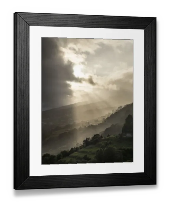 Framed Print : Landscape on the southern coast near Ribeira Seca. Sao Jorge Island, Azores, Portugal