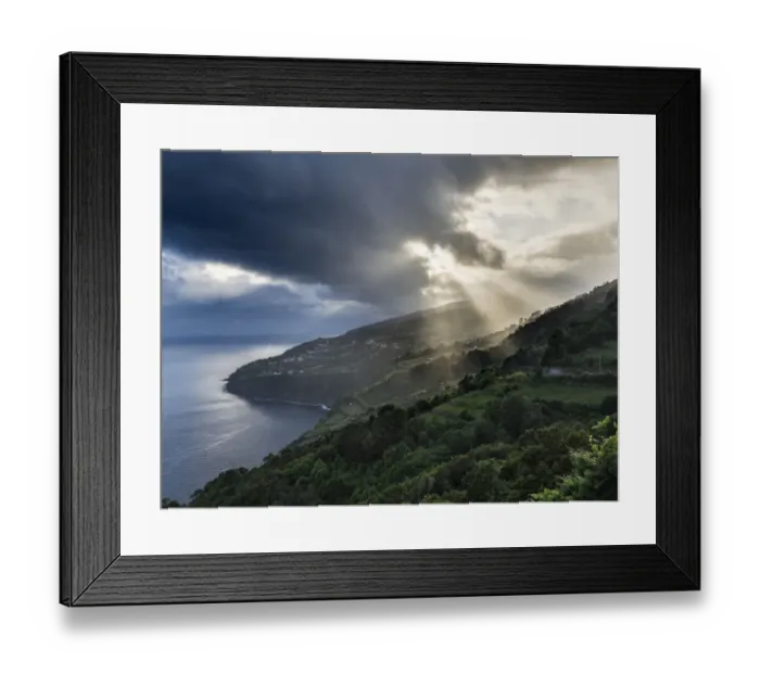Framed Print : Landscape on the southern coast near Ribeira Seca. Sao Jorge Island in the Azores Framed Print : Landscape on the southern coast near Ribeira Seca. Sao Jorge Island in the Azores