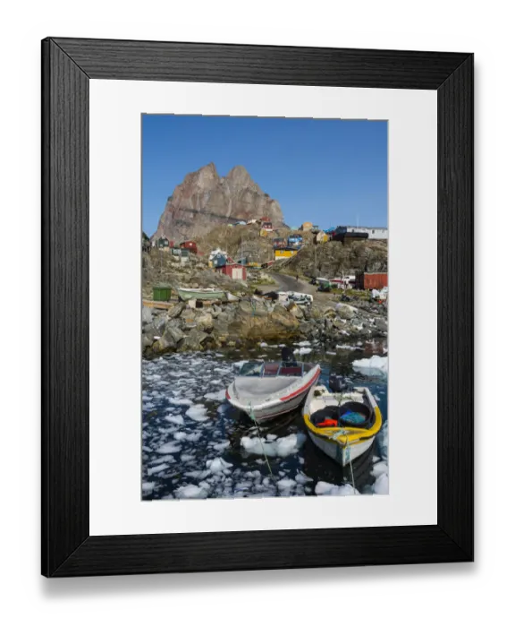 Framed Print : Greenland. Uummannaq. Ice fills the harbor Framed Print : Greenland. Uummannaq. Ice fills the harbor
