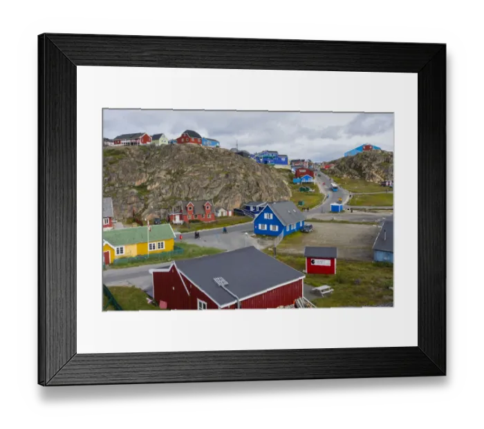 Framed Print : Greenland. Sisimiut. Quaint and colorful Sisimiut Framed Print : Greenland. Sisimiut. Quaint and colorful Sisimiut