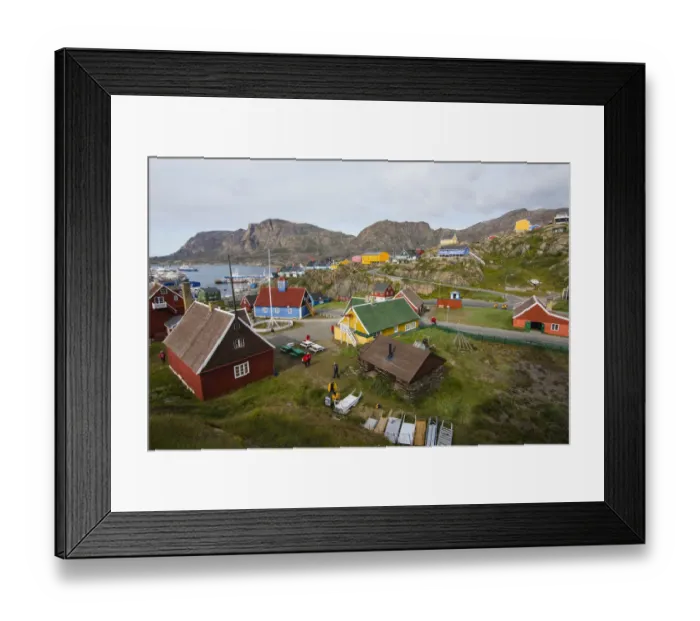 Framed Print : Greenland. Sisimiut. History museum from above Framed Print : Greenland. Sisimiut. History museum from above