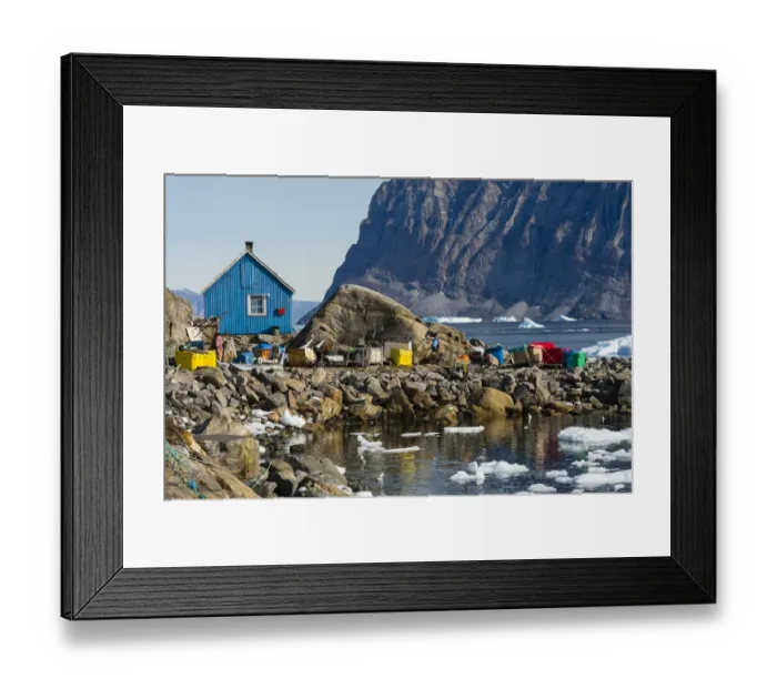 Framed Print : Greenland, Uummannaq. Ice fills the harbor
