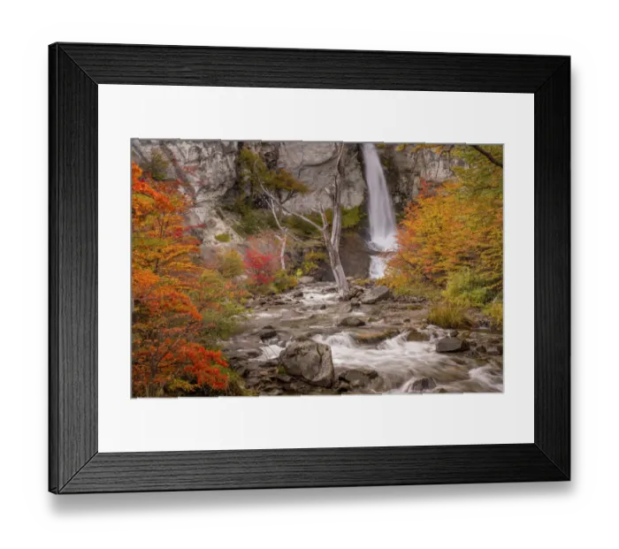 Framed Print : Argentina, Patagonia. Waterfall