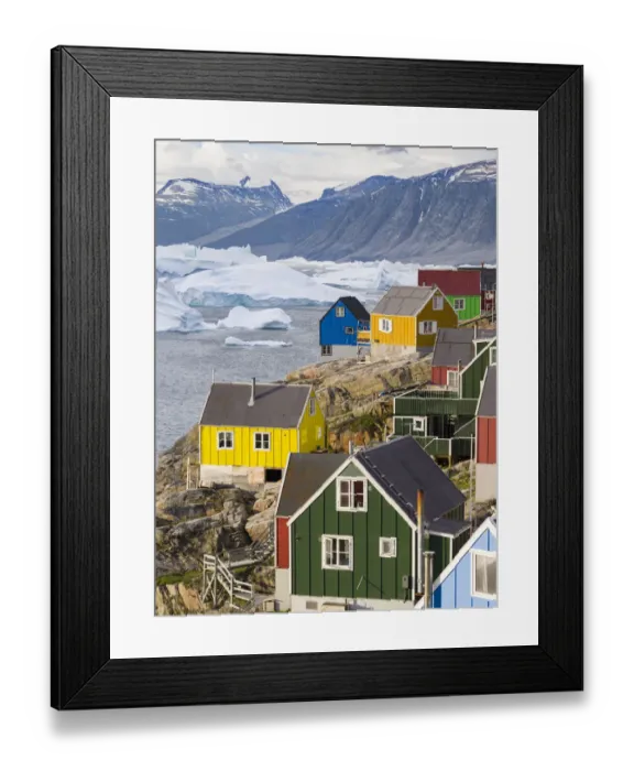 Framed Print : Town of Uummannaq, northwest Greenland, located on an island in the Uummannaq Fjord System Framed Print : Town of Uummannaq, northwest Greenland, located on an island in the Uummannaq Fjord System