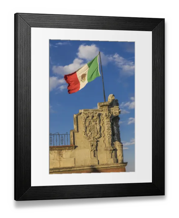 Framed Print : Mexican Flag and statues, Zocalo, Mexico City, Mexico Framed Print : Mexican Flag and statues, Zocalo, Mexico City, Mexico