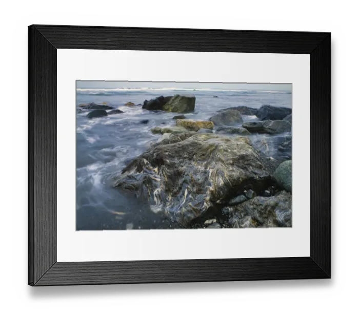 Framed Print : Metamorphic rocks, Yakutat Beach, Alaska