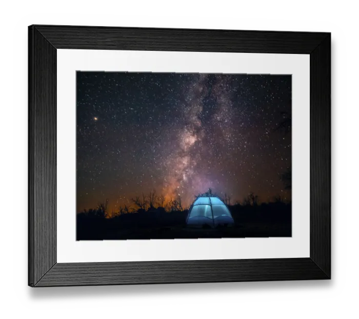 Framed Print : USA, California, Mojave Desert. An illuminated tent against a starry sky and the Milky Way Framed Print : USA, California, Mojave Desert. An illuminated tent against a starry sky and the Milky Way