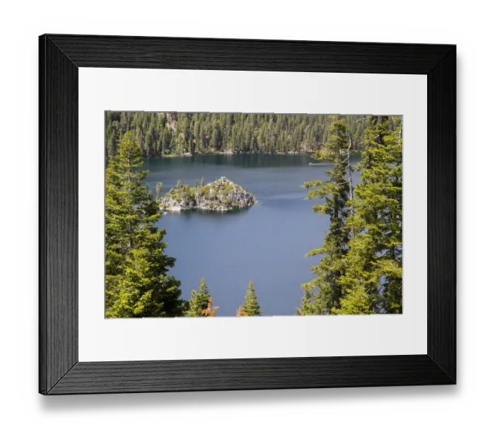 Framed Print : View towards Fannette Island from Inspiration Point, Emerald Bay, Lake Tahoe, California Framed Print : View towards Fannette Island from Inspiration Point, Emerald Bay, Lake Tahoe, California