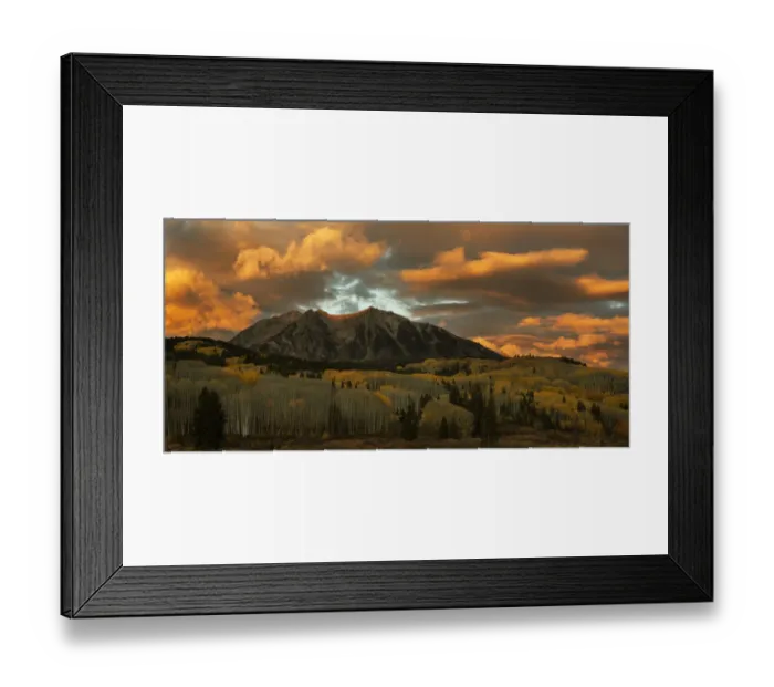 Framed Print : USA, Colorado, Gunnison National Forest. Sunrise on East Beckwith Mountain. Credit as Framed Print : USA, Colorado, Gunnison National Forest. Sunrise on East Beckwith Mountain. Credit as