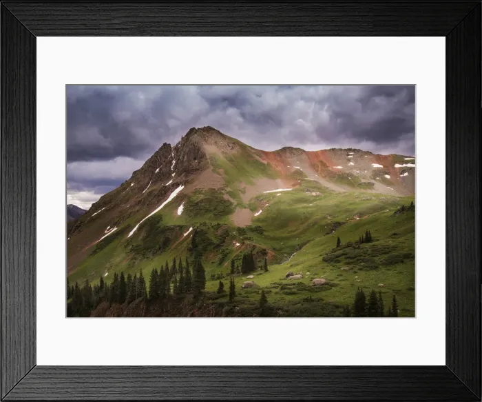 Framed Print : USA, Colorado, San Juan Mountains. Green mountain tundra and summer storm clouds. Credit as Framed Print : USA, Colorado, San Juan Mountains. Green mountain tundra and summer storm clouds. Credit as