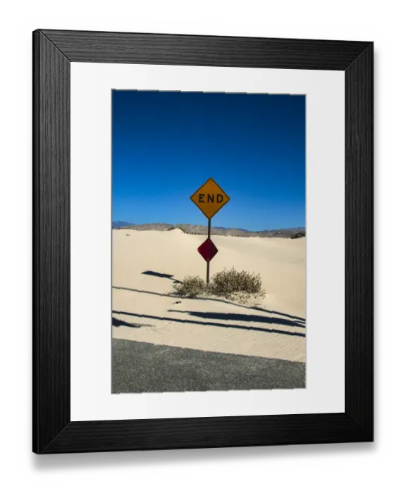 Framed Print : End sign, Coachella Valley, California sign, Coachella Valley, California Framed Print : End sign, Coachella Valley, California sign, Coachella Valley, California