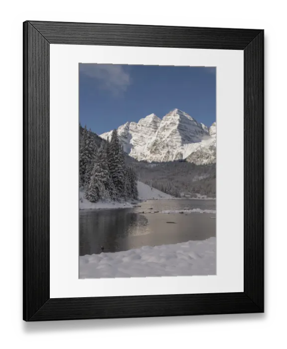 Framed Print : USA, Colorado, White River National Forest. Fresh snow on Maroon Bells. Credit as Framed Print : USA, Colorado, White River National Forest. Fresh snow on Maroon Bells. Credit as