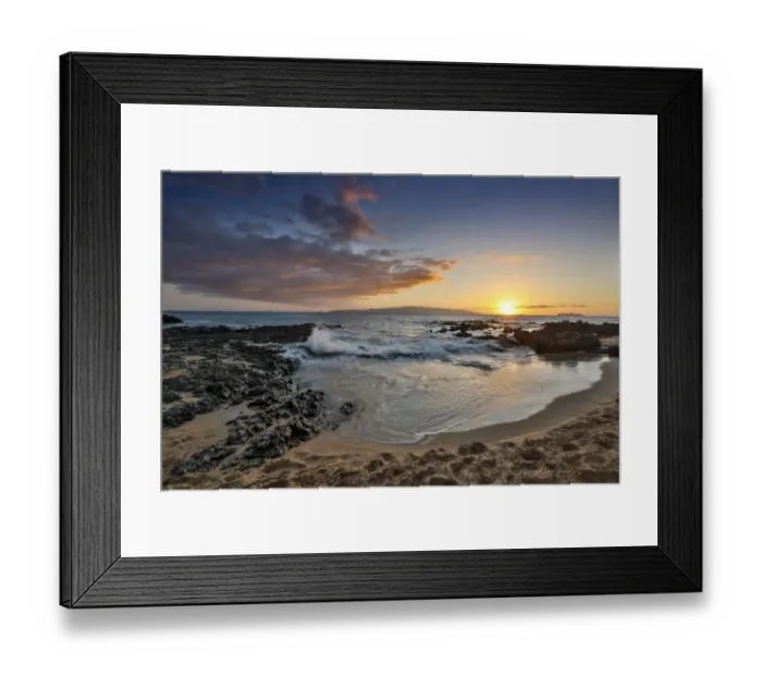Framed Print : Evening light in small cove know as Secret Beach near Makena, Maui, Hawaii Framed Print : Evening light in small cove know as Secret Beach near Makena, Maui, Hawaii