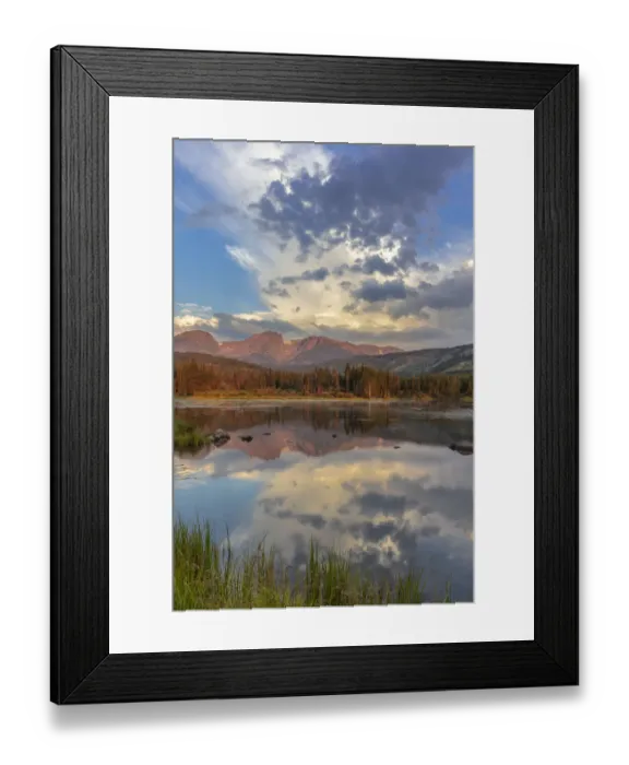 Framed Print : Sunrise on Hallett Peak and Flattop Mountain above Sprague Lake in Rocky Mountain National Park Framed Print : Sunrise on Hallett Peak and Flattop Mountain above Sprague Lake in Rocky Mountain National Park