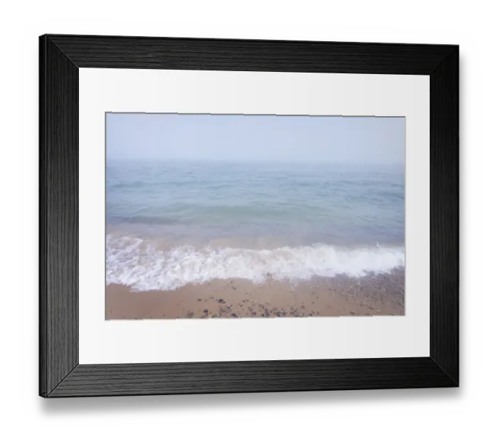 Framed Print : Fog over Lake Superior at Whitefish Point. Upper Peninsula, Michigan