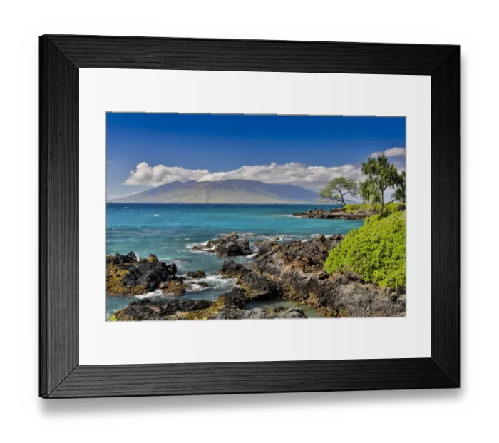 Framed Print : Coastline along Wailea Beach Path near Polo Beach Park, Maui, Hawaii
