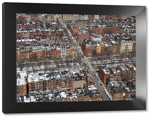 Back Bay neighborhood aerial view, Boston, Massachusetts, Usa