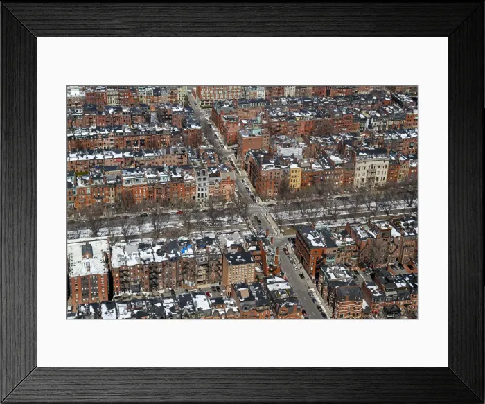 Framed Print : Back Bay neighborhood aerial view, Boston, Massachusetts, Usa Framed Print : Back Bay neighborhood aerial view, Boston, Massachusetts, Usa