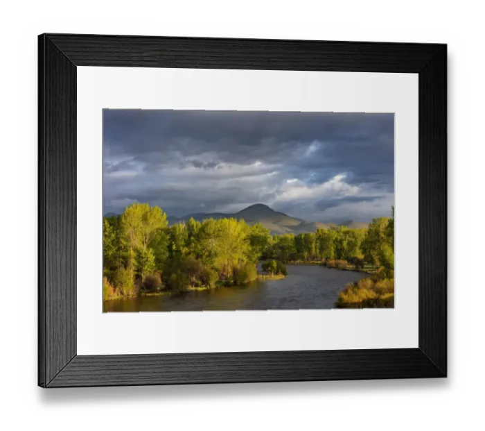 Framed Print : Dramatic stormy sunrise light strikes the Big Hole River near Melrose, Montana, USA Framed Print : Dramatic stormy sunrise light strikes the Big Hole River near Melrose, Montana, USA