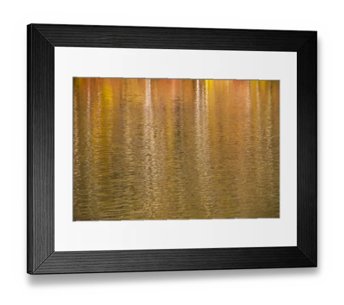 Framed Print : Colorful abstract reflection in lake water