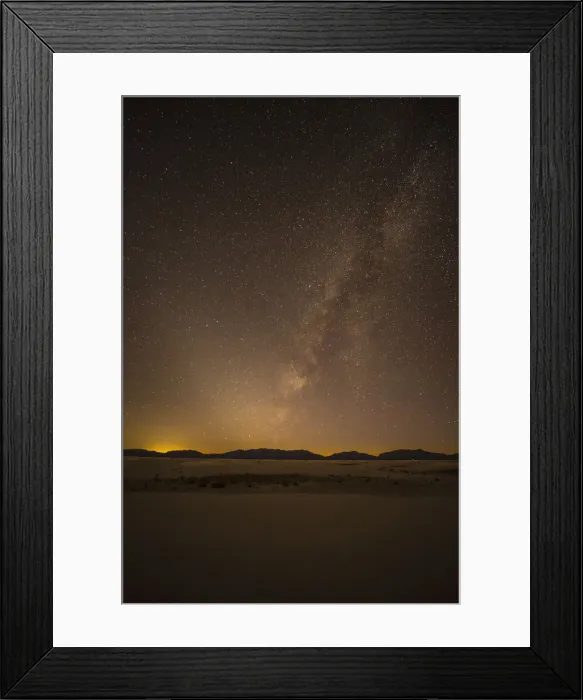Framed Print : USA, New Mexico, White Sands National Park. Desert and Milky Way at night. Credit as Framed Print : USA, New Mexico, White Sands National Park. Desert and Milky Way at night. Credit as