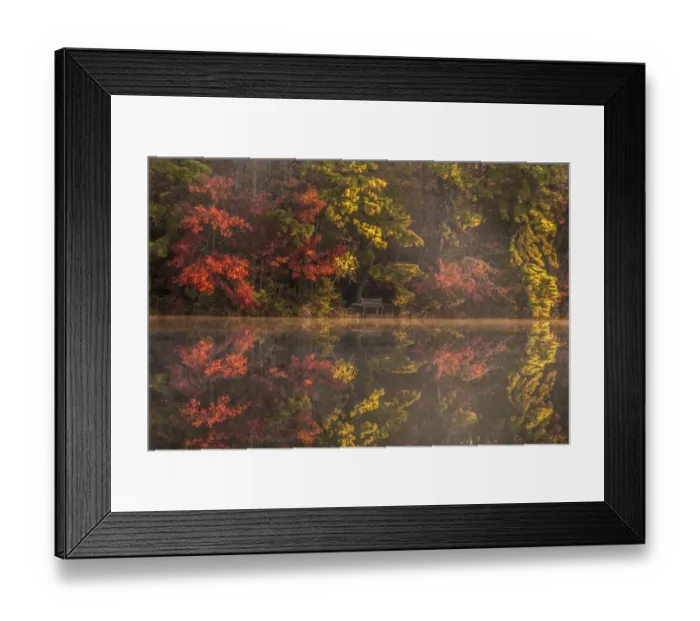 Framed Print : USA, New Jersey, Belleplain State Forest. Autumn tree reflections on lake. Credit as Framed Print : USA, New Jersey, Belleplain State Forest. Autumn tree reflections on lake. Credit as