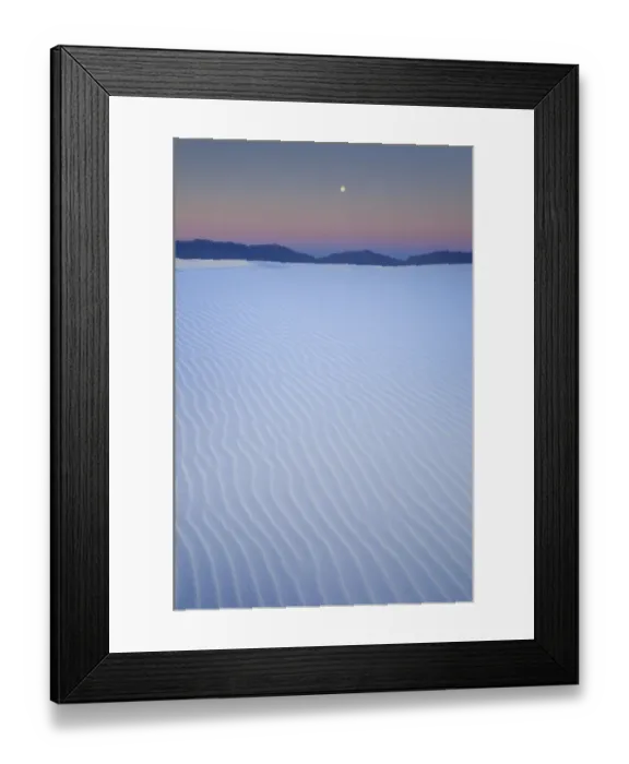 Framed Print : Full moon over White Sands National Monument, New Mexico