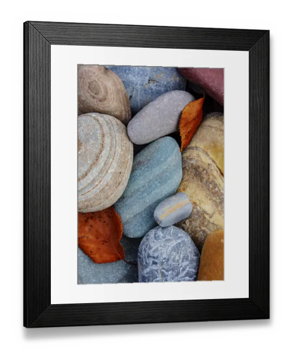 Framed Print : Colorful river rocks along the Middle Fork of the Flathead River in Glacier National Park