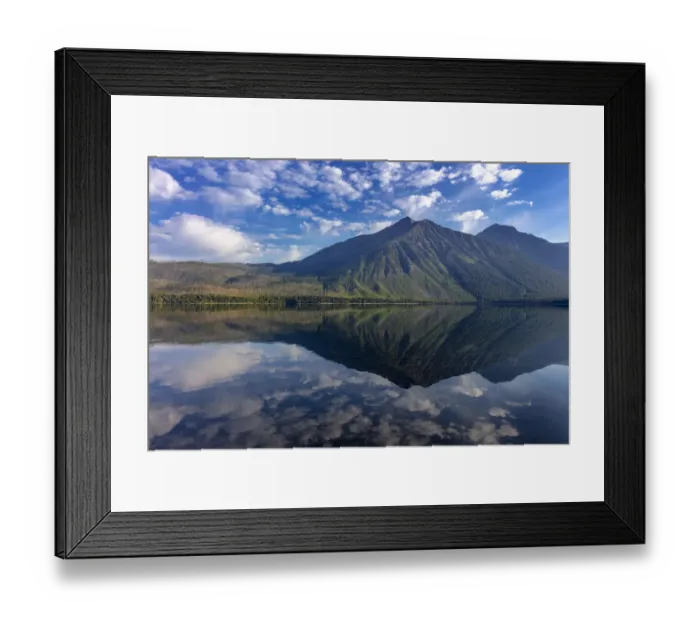 Framed Print : Stanton Mountain over a calm Lake McDonald in Glacier National Park, Montana, USA